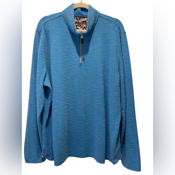 Robert Graham Adrift Knit Shirt -Blue Quarter-Zip Sweater size 2XL - Picture 4 of 4